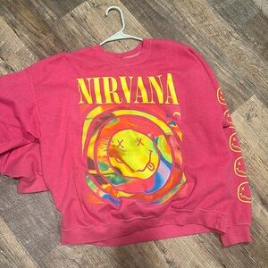 Nirvana urban outfitters crewneck size small pink